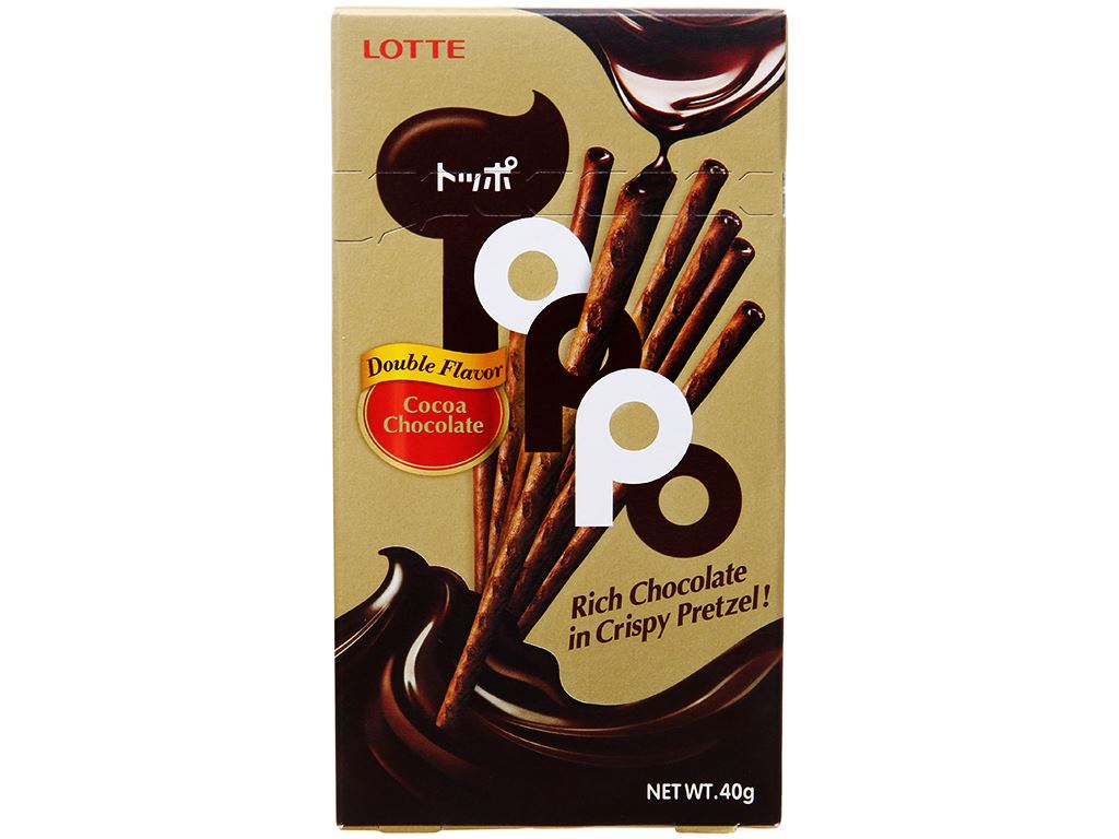 BANH QUE TOPPO NHAN SOCOLA HUONG CA CAO 40GR