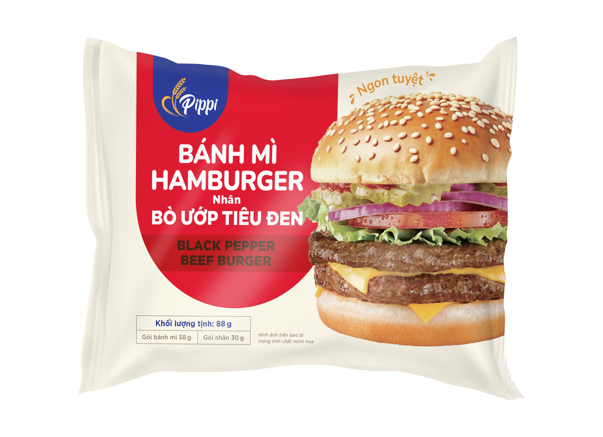 BANH MI HAMBURGER BO UOP TIEU DEN 88G
