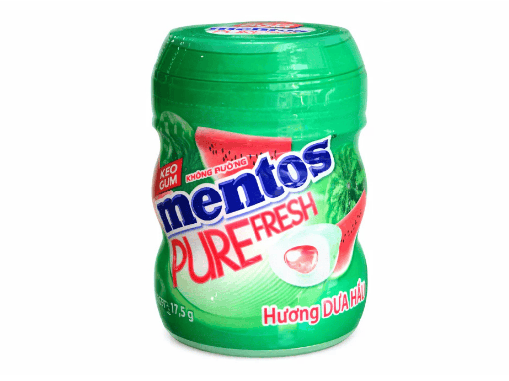 KEO GUM KHONG DUONG MENTOS HUONG BAC HA KHUYNH DIEP 17.5G