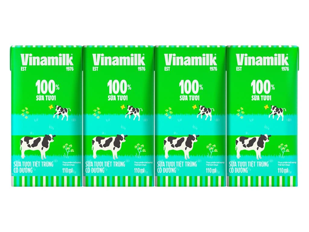 SUA TUOI VINAMILK CO DUONG 110ML