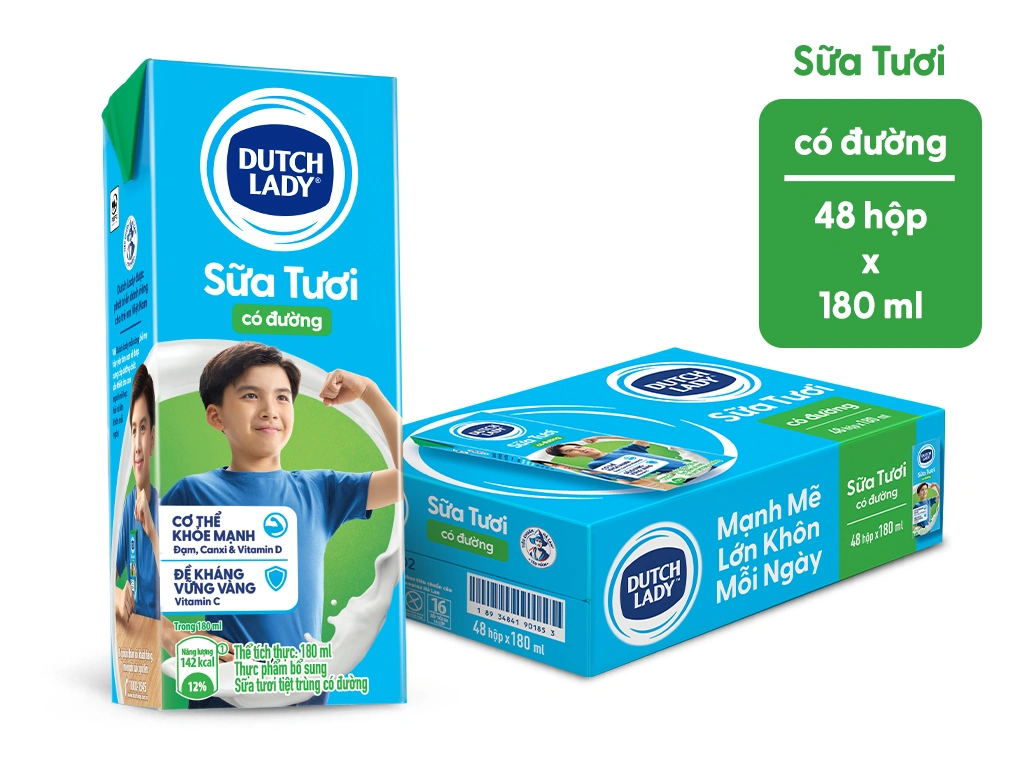 SUA TUOI CO GAI HA LAN CO DUONG 180ML