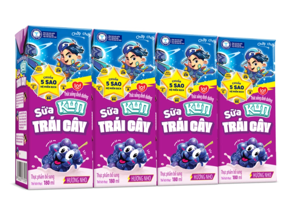SUA KUN TRAI CAY HUONG NHO 180 ML