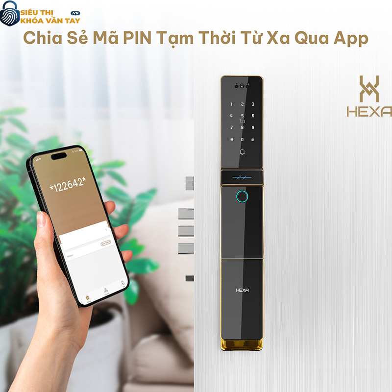 Khóa vân tay cửa gỗ Hexa P100s Pro