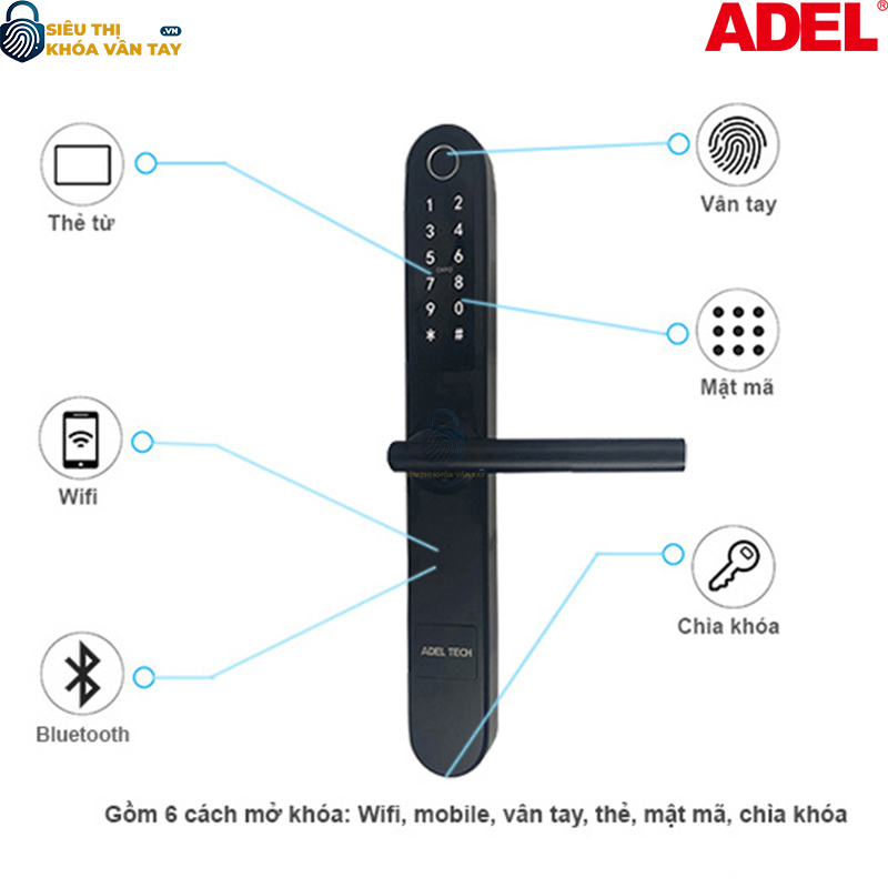Khóa vân tay Adel cửa nhôm US13-LB2B là giải pháp an toàn và tiện lợi cho hệ thống cửa nhôm hiện đại