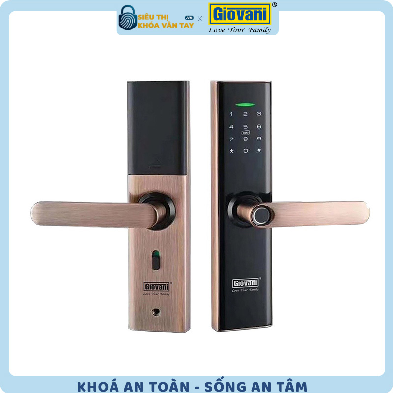 Khóa vân tay Giovani cửa gỗ GSL-K591C màu đồng