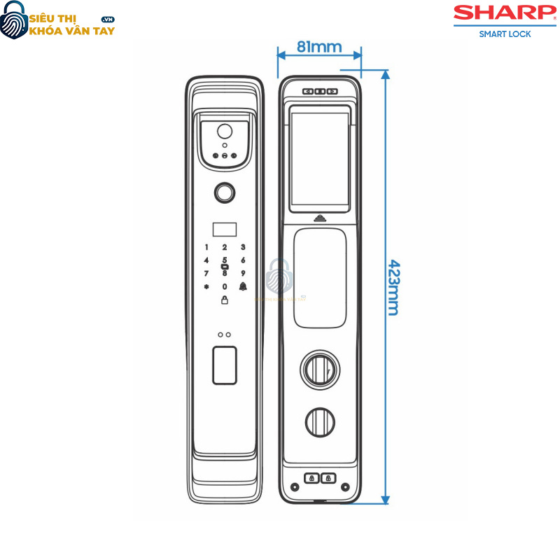 Khóa thông minh cửa gỗ Sharp S5-DV - giải pháp bảo mật hiện đại cho mọi gia đình.