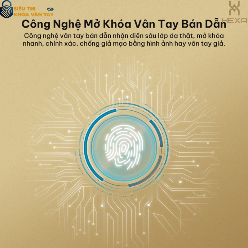Khóa vân tay cửa nhôm Hexa P300