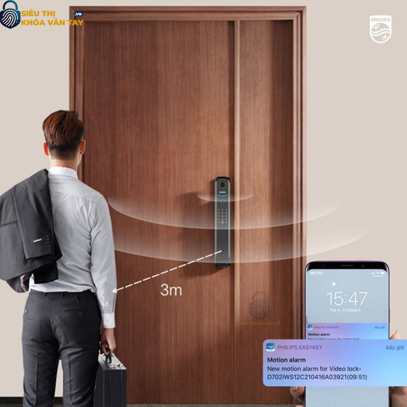 Khóa cửa vân tay Philips DDL702-1HWS