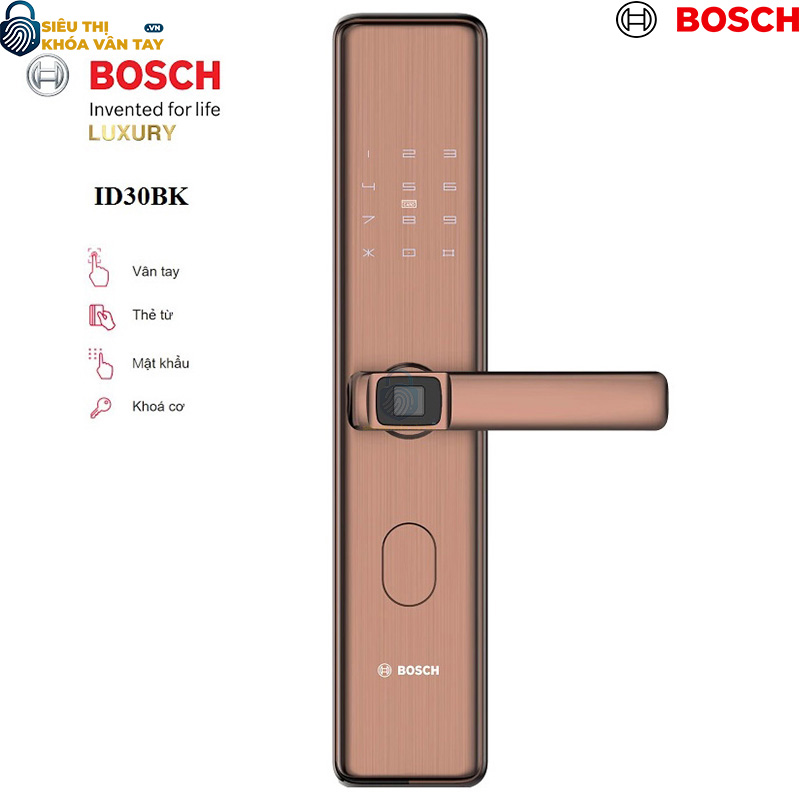 Khóa vân tay cửa gỗ Bosch.ID 30 EU