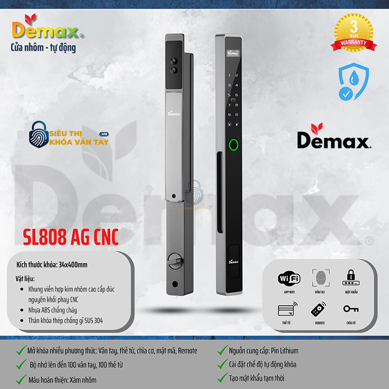 Khoá Vân Tay Cửa Nhôm Demax SL808