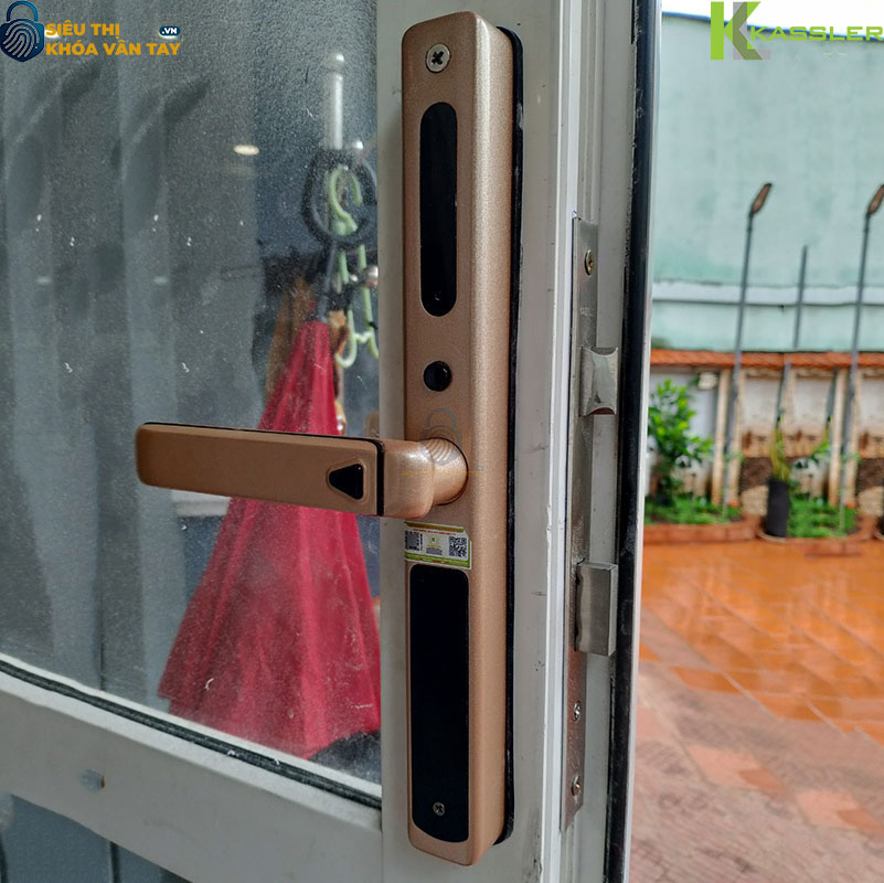 Khóa vân tay Kassler cửa nhôm KL-599 LX Champagne