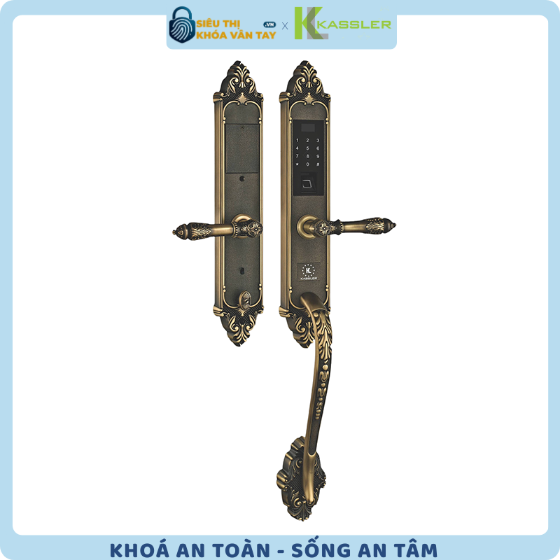 Khóa vân tay Kassler đại sảnh KL-969GR là mẫu khóa cao cấp chuyên dụng cho cửa chính biệt thự, villa và khách sạn