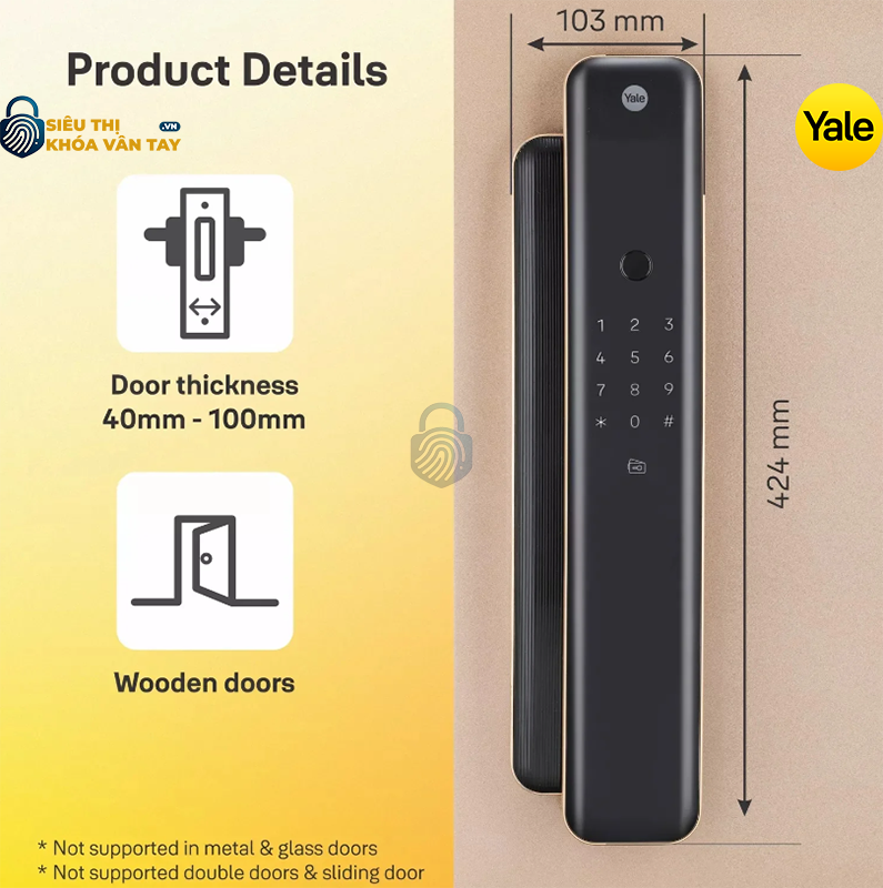 Khóa thông minh Yale LunaP-IG17-58-35-NN sở hữu thiết kế thanh lịch, phù hợp với nhiều phong cách nội thất