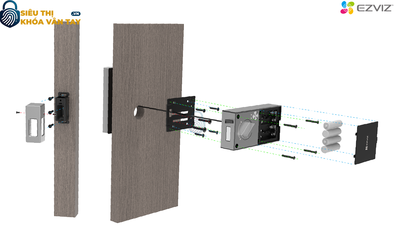 Khóa thông minh EZVIZ CS-DL03 Pro (Smart Rim Lock) sở hữu thiết kế chắc chắn, mang lại sự an toàn tối đa cho ngôi nhà.