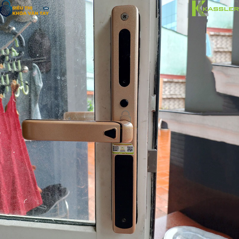 Khóa vân tay Kassler cửa nhôm KL-599 LX Champagne