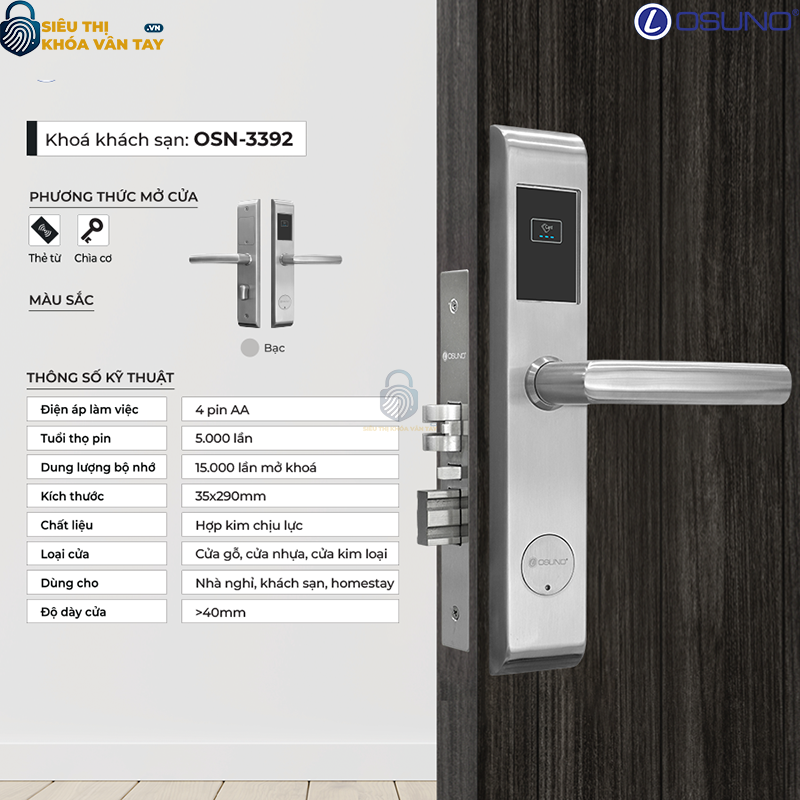 Khóa vân tay khách sạn Osuno OSN-3392