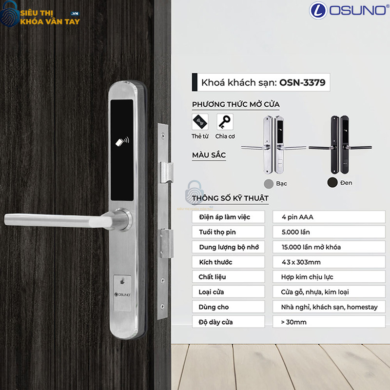 Khóa vân tay khách sạn Osuno OSN-3379