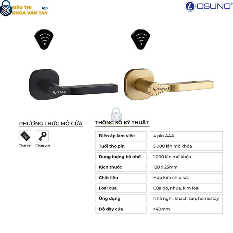 Khóa vân tay khách sạn Osuno OSN-3331