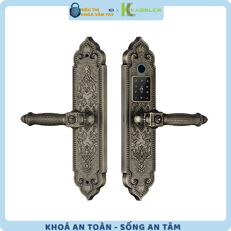 Khóa vân tay Kassler đại sảnh KL-919 PRO - GREEN sở hữu thiết kế sang trọng với tông xanh rêu độc đáo và đẳng cấp.