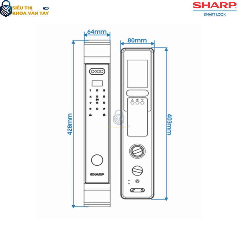 Khóa thông minh cửa gỗ Sharp S9-FV - giải pháp bảo mật hiện đại cho mọi gia đình