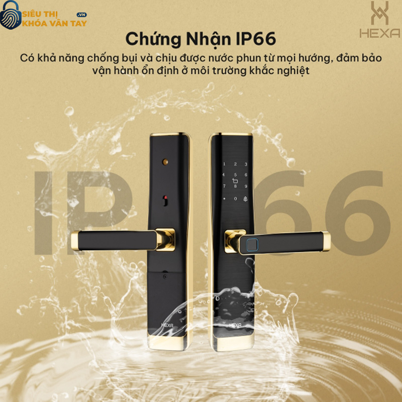 Khóa vân tay cửa gỗ Hexa L100