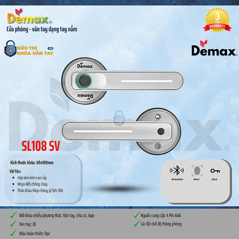 Khoá Vân Tay Cửa Phòng Demax SL108