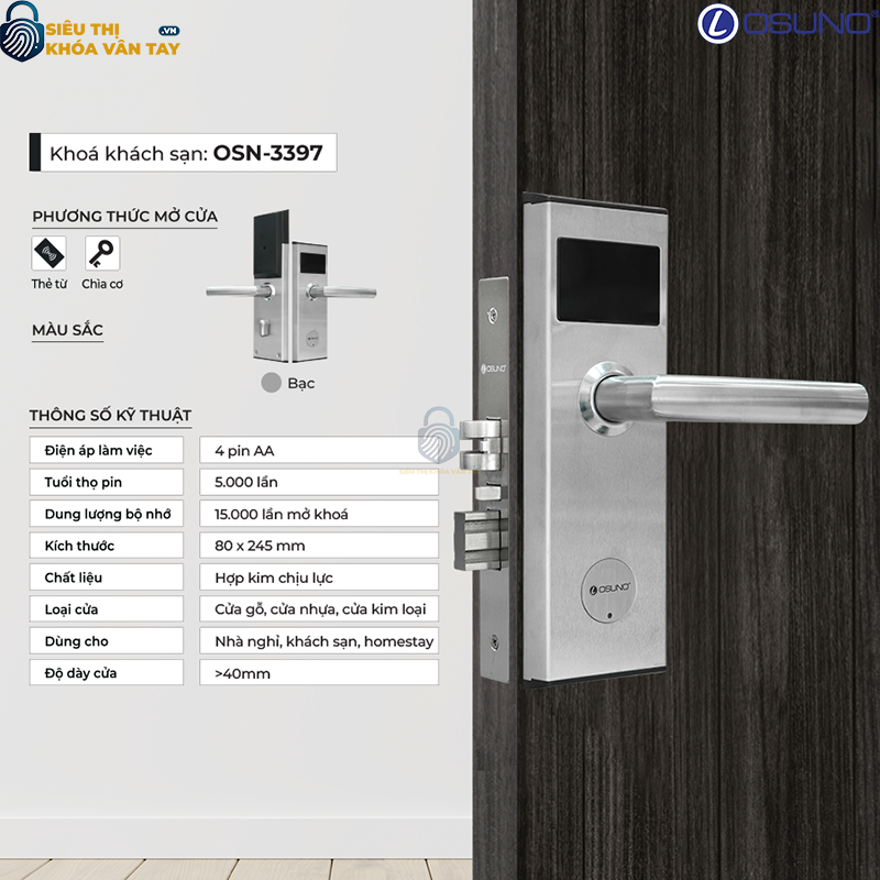 Khóa vân tay khách sạn Osuno OSN-3397