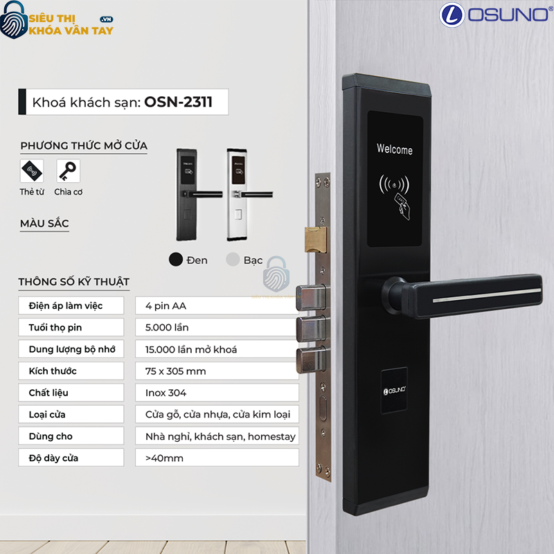 Khóa vân tay khách sạn Osuno OSN-2311