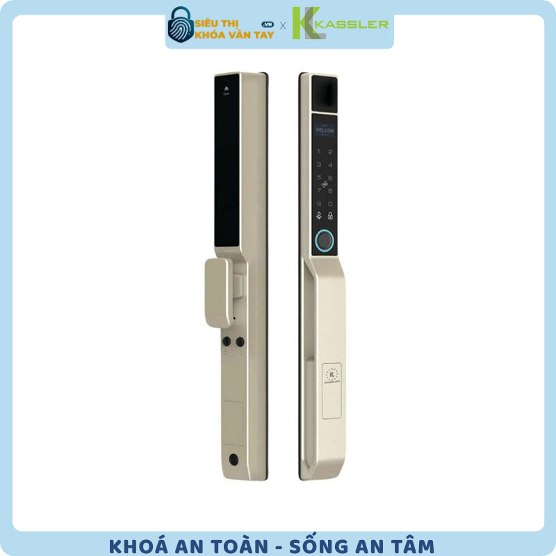 Khóa vân tay Kassler cửa nhôm KL-599 PRO MÀU VÀNG