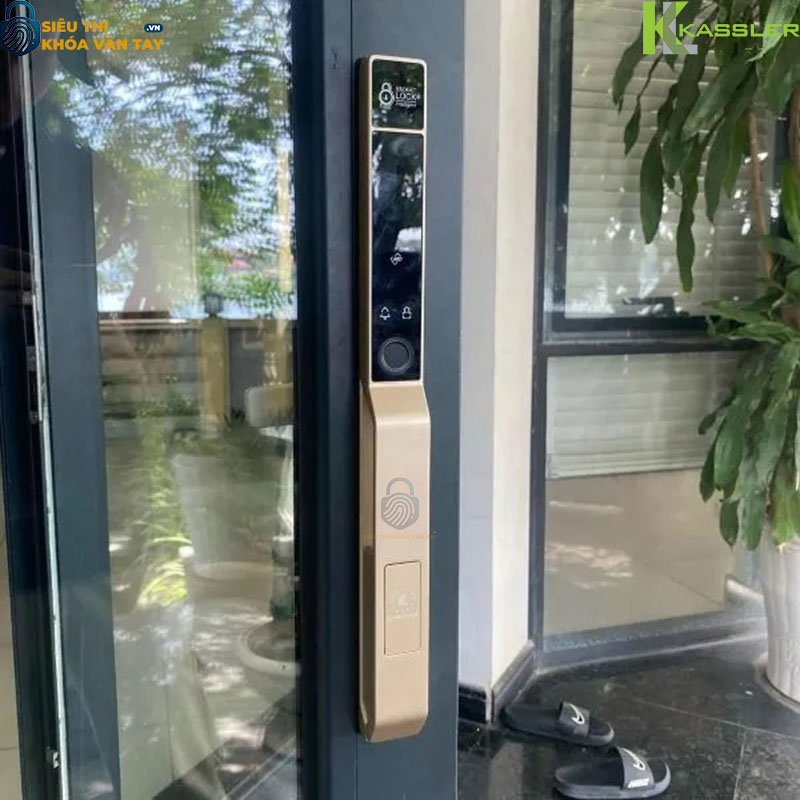 Khóa vân tay Kassler cửa nhôm KL-599 PRO MÀU VÀNG