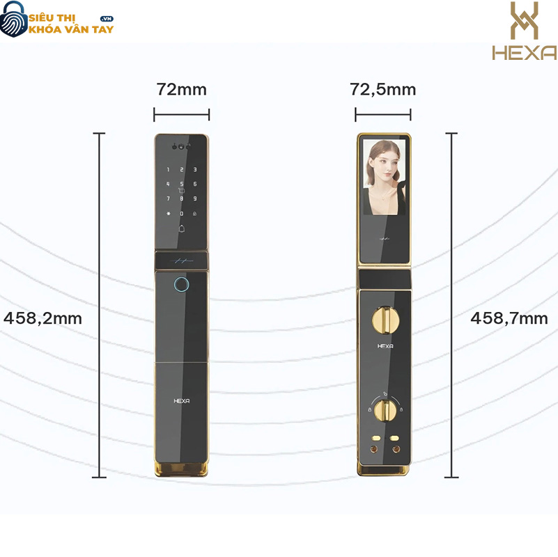 Khóa vân tay cửa gỗ Hexa P100s Pro