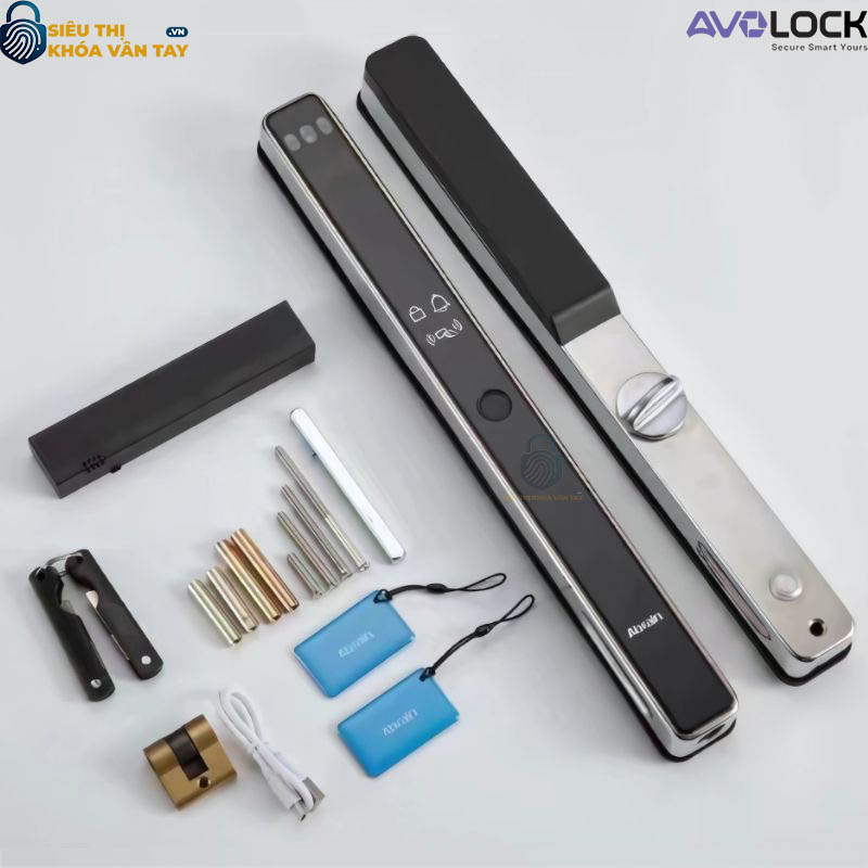 Khóa vân tay Avolock cửa nhôm AN 399F sử dụng công nghệ cảm biến nhanh, nhận diện chính xác từng vân tay