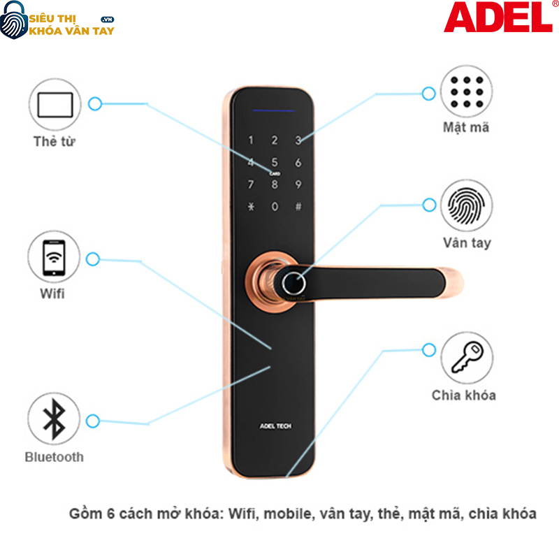 Khóa vân tay Adel cửa gỗ US13 - LB11B/LC11B là lựa chọn hoàn hảo cho những ai yêu thích sự an toàn và tiện nghi