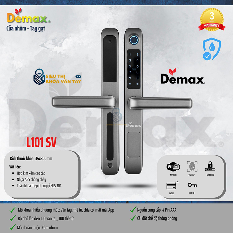 Khoá Vân Tay Cửa Nhôm Demax EL101