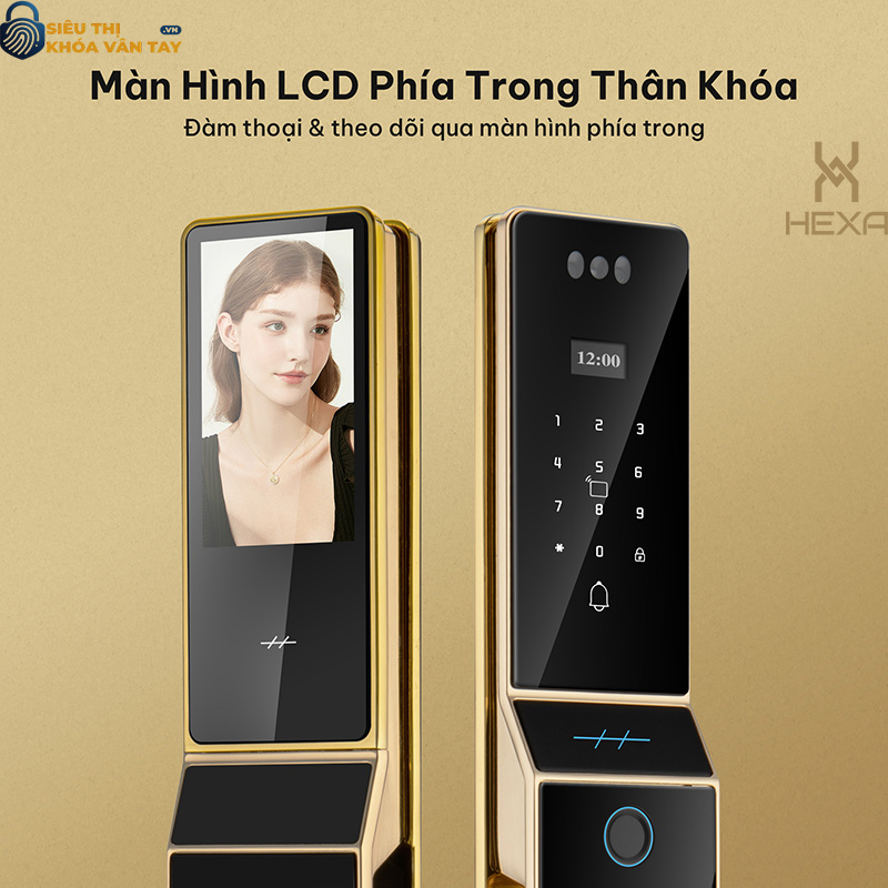Khóa vân tay cửa gỗ Hexa P100s Pro