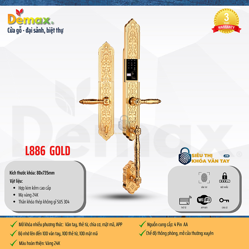 Demax EL886 nổi bật với công nghệ nhận diện vân tay siêu nhạy, chống sao chép và giả mạo tuyệt đối