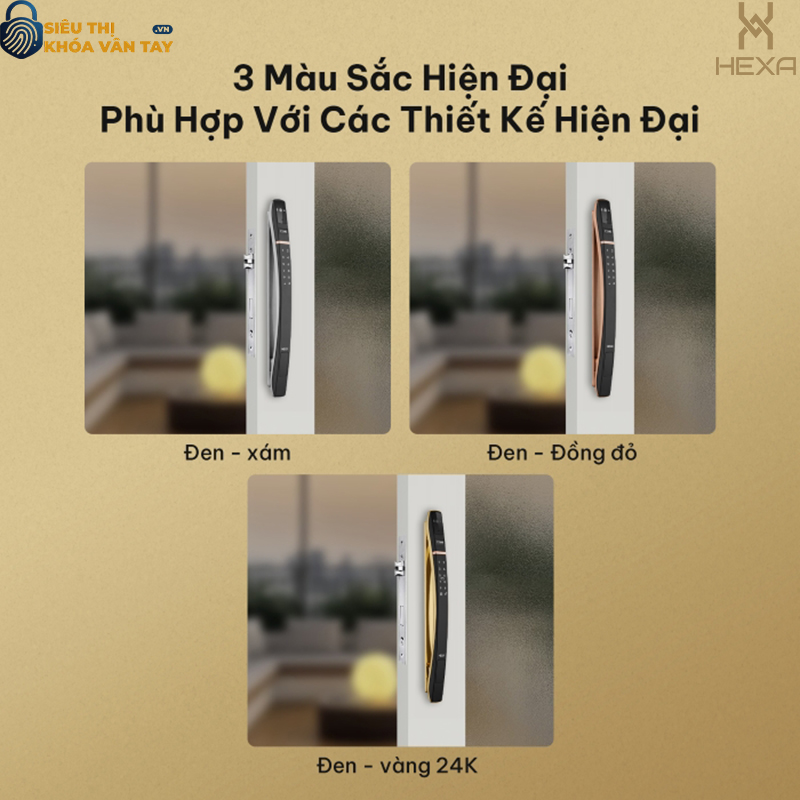Khóa vân tay cửa nhôm Hexa P300