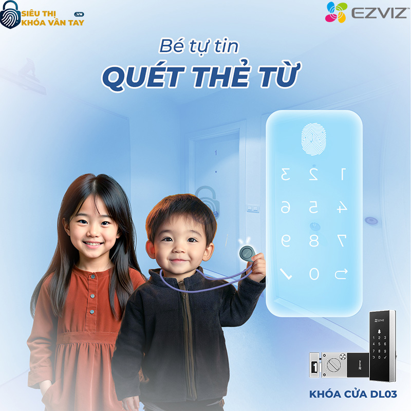 Khóa thông minh EZVIZ CS-DL03 Pro (Smart Rim Lock) sở hữu thiết kế chắc chắn, mang lại sự an toàn tối đa cho ngôi nhà.