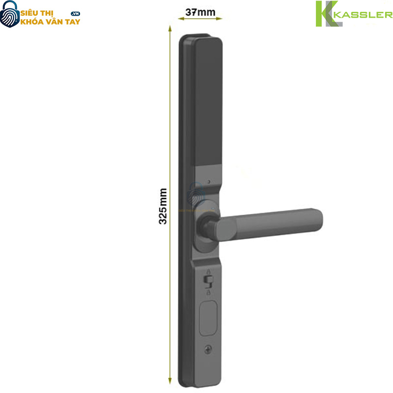 Kassler KL-68BL tích hợp 5 phương thức mở khóa: vân tay, mã số, thẻ từ, chìa cơ và app điện thoại.