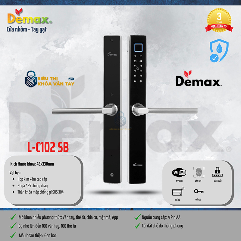 Khoá Vân Tay Cửa Nhôm Demax EL-C102