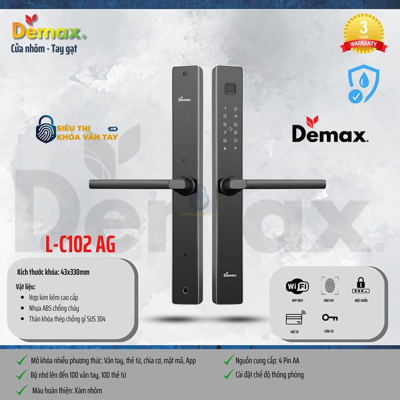 Khoá Vân Tay Cửa Nhôm Demax EL-C102