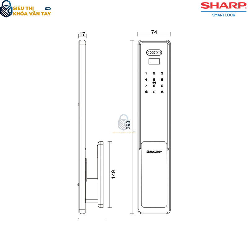 Khóa thông minh cửa gỗ Sharp S6-FV - giải pháp bảo mật hiện đại cho mọi gia đình