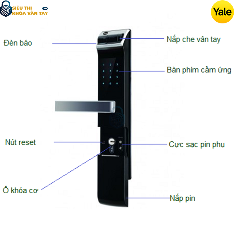 Khóa thông minh Yale YDM4109A BLK sở hữu thiết kế hiện đại với gam màu đen sang trọng, phù hợp với nhiều phong cách nội thất