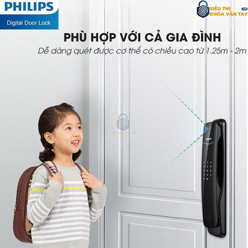 Khóa cửa vân tay Philips DDL702-8HWS