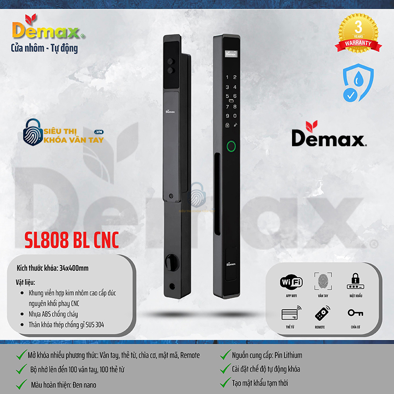 Khoá Vân Tay Cửa Nhôm Demax SL808