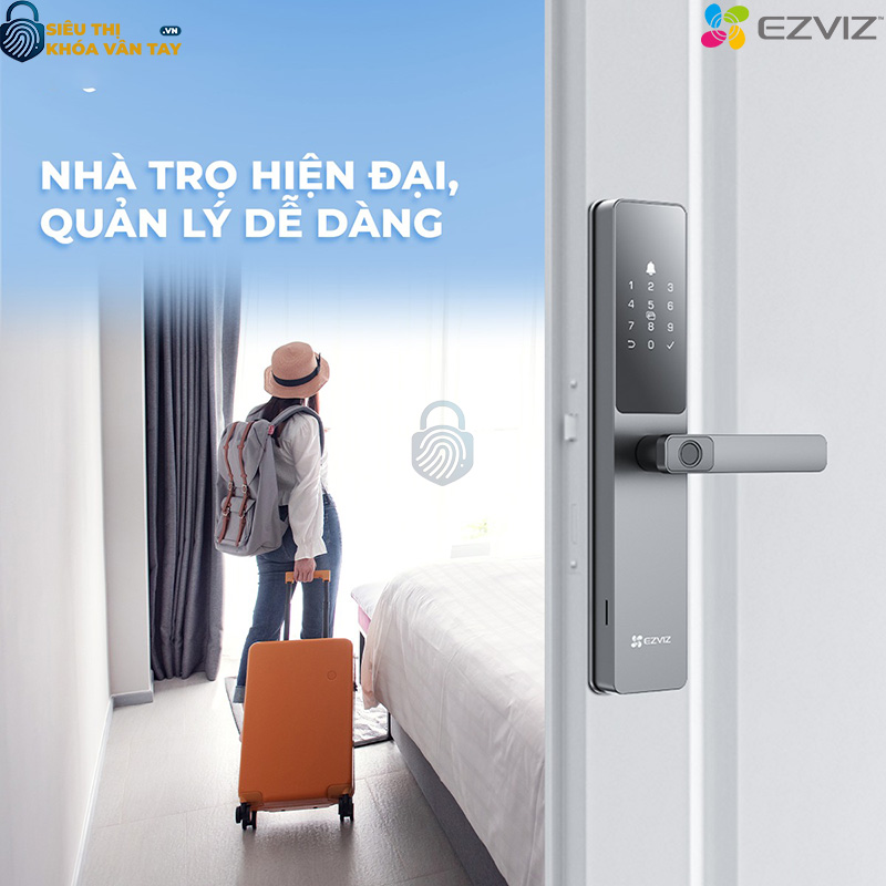 Khóa thông minh EZVIZ CS-DL05 được thiết kế hiện đại, mang đến khả năng bảo mật cao cho gia đình