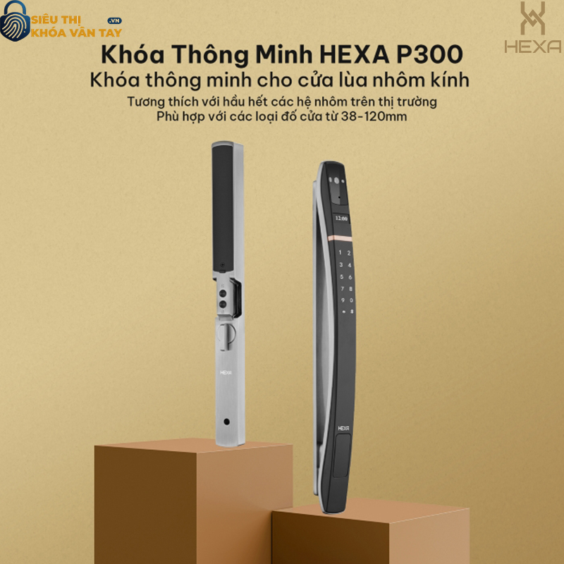 Khóa vân tay cửa nhôm Hexa P300