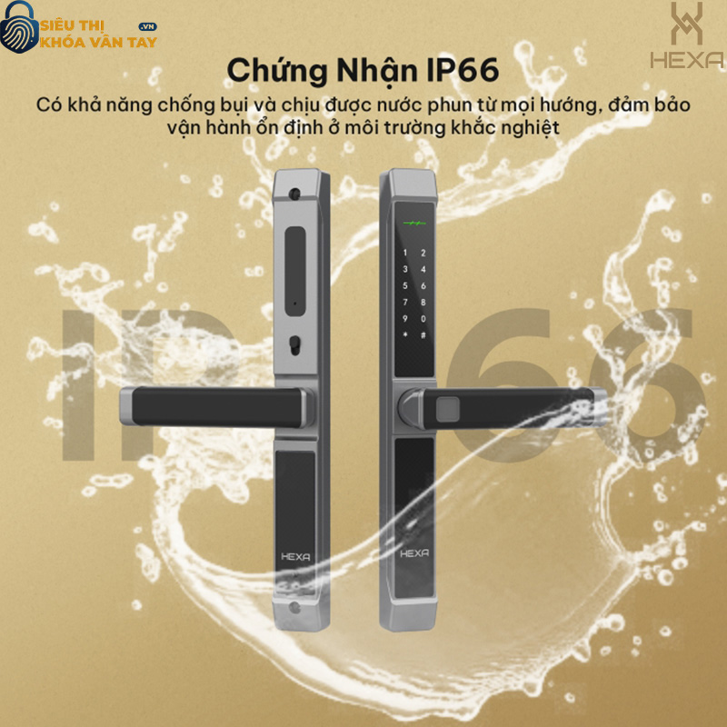 Khóa vân tay cửa nhôm Hexa A100