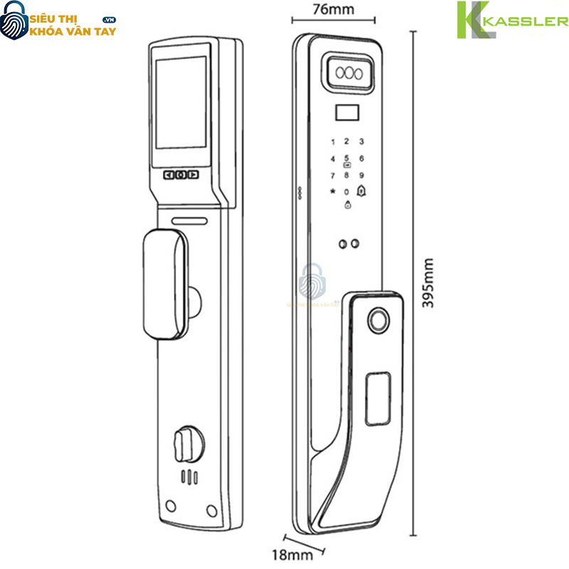Khóa KL-828F được trang bị cảm biến vân tay siêu nhạy, giúp mở cửa nhanh chóng và an toàn
