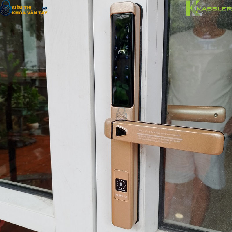 Khóa vân tay Kassler cửa nhôm KL-599 LX Champagne